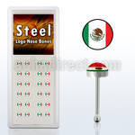 lgnbmx caja 24 piercing nariz hueso acero quirurgico logo bandera mexico 6mm venta