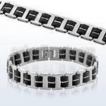 mb21 brazalete acero inoxidable brillo espejo detalles goma distribuidor