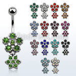 mcd377 piercing ombligo acero quirurgico flor cristal segunda flor mayorista