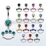 mcd389 piercing ombligo puno americano colgado cristal chapado ir distribuidor mayorista