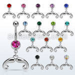 mcd516 piercing ombligo acero quirurgico bola joya bisel 8mm bigote frances colgado 10mm mayorista