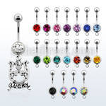 mcd572 piercing ombligo acero quirurgico bola joya bisel 8mm herradura cartel lucky 10mm al por mayor