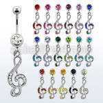 mcd576 piercing ombligo acero quirurgico nota musical 10mm distribuidor
