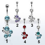 mcd587 piercing ombligo acero quirurgico bola joya bisel 8mm mariposa cristal 10mm distribuidor mayorista