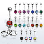 mcd618 piercing ombligo acero quirurgico bola joya bisel 8mm infinito colgado 10mm venta