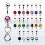 mcd624 piercing ombligo acero quirurgico bola joya 8mm infinito liso colgado horizontalmente 10mm al por mayor