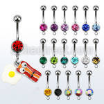 mcd645 piercing ombligo acero quirurgico bola 8mm joya bisel bacon huevos colgados 10mm distribuidor mayorista