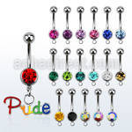 mcd648 piercing ombligo acero quirurgico bola joya bisel 8mm palabra pride colores orgullo gay 10mm venta
