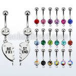 mcd686 piercing ombligo acero quirurgico bola joya bisel 8mm colgante best friends 10mm venta