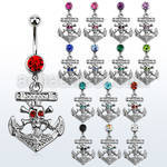 mcd691 piercing ombligo acero quirurgico bola joya bisel 8mm ancla calavera cristal ojos 10mm venta