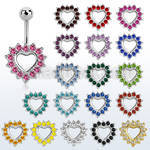 mcd708 316l steel belly banana 14g 1.6mm with lower big crystal heart lowe part is made from silver plated brass distribuidor
