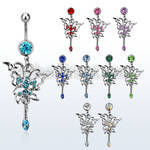 mcdbut11 piercing ombligo acero quirurgico bola joya bisel 8mm mariposa cristal estilo tipo tatuaje 10mm al por mayor
