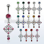 mcdrp1 piercing ombligo acero quirurgico bola joya bisel 8mm candelabro cristal colgado 10mm distribuidor mayorista