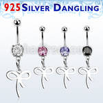 mcdvd27 piercing ombligo acero 316l zirconia 8mm redonda colgante lazo hecho plata 925 al por mayor