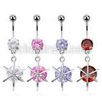 mcdz232 piercing ombligo acero quirurgico zirconia redonda 8mm zirconia redonda grande 10mm venta