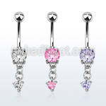 mcdz337 piercing ombligo acero quirurgico zirconia corazon 6mm corazon zirconia colgado 10mm al por mayor