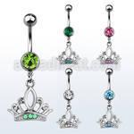 mcop649 piercing ombligo acero quirurgico bola joya bisel 8mm corona opalos sinteticos 10mm mayorista