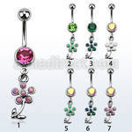 mcopfl15 piercing ombligo acero quirurgico bola joya bisel 8mm flor opalo 10mm mayorista