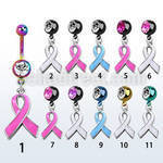 mdk501 piercing ombligo acero quirurgico pvd bola lisa 5mm bola 8mm joya lazo rosa colgado 10mm al por mayor