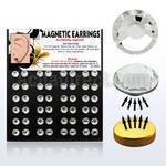 mg81 display 24 pares piercins ojera magneticos cristal claros redondos 3mm distribuidor mayorista