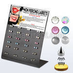 mg91 display 48 piercings labret falsos acrilicos magneticos formas bola cono cristal al por mayor