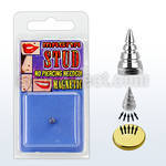 mgcn4b piercing magnetico cono perforado acero quirurgico brillo espejo 4mm base magnetica color dorado 8mm 1 pieza distribuidor