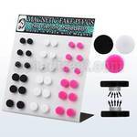 mgmpr7 display 18 plugs falsos magneticos anillos goma negro rosa blanco 6mm 8mm distribuidor
