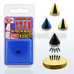 mgptn4 piercing magnetico cono acero quirurgico anodizado 4mm base magnetica color dorado 8mm 1 pieza al por mayor
