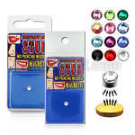 mgst piercing nariz falso cristal plano 3mm bandeja magnetica color dorado 8mm mayorista