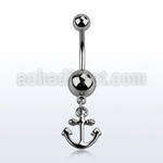 msd632 piercing ombligo acero quirurgico bola acero liso 5 8mm ancla colgado distribuidor mayorista