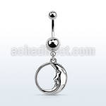 msd733 banana ombligo acero quirurgico bola acero lisa 5 8mm luna durmiente distribuidor mayorista