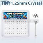 nb6cx caja display piercing nariz hueso plata esterlina 925 0 6mm cristal claro 1 25mm distribuidor