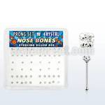 nbbxpbc caja display piercing nariz hueso plata 925 0 6mm cristal claros tamanos variados 1.4 1.5 2mm mayorista