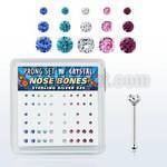 nbbxpbm caja display piercing nariz hueso plata 925 0 6mm cristal tamanos variados 1.4 1.5 2mm distribuidor