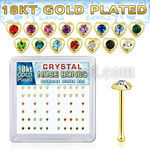 nbhrbxmg 18k gold plated silver nose bones color heart