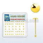 nbmx3rg caja display piercing nariz hueso plata 925 0 6mm oro 18 kts redonda 2mm mayorista