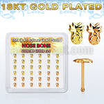 nbmxpa36 caja display 36 piercing nariz hueso plata 925 0 6mm puna oro rosa oro 18 kts al por mayor