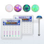 nbo25 caja 36 piercing nariz hueso plata 925 0 6mm opalos sinteticos redondos 2 5mm mayorista
