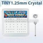 nbp6cx caja display piercing nariz hueso plata esterlina 925 0 6mm cristal claro 1 25mm distribuidor
