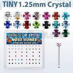 nbp6mx caja display piercing nariz hueso plata esterlina 925 0 6mm cristal 1 25mm distribuidor mayorista