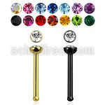 nbst20 piercing nariz hueso acero quirurgico anodizado cristal redondo al por mayor