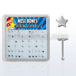 nbxsa caja display piercing nariz hueso plata esterlina 925 0 6mm estrella plata lisa 2 3mm mayorista