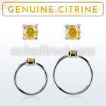 nhge6 aro continuo nariz plata 925 con genuina 2mm citrino engastada distribuidor