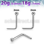 nlb 316l steel nose stud 2mm ball