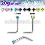 nlzr 316l steel nose stud 1.5mm and 2mm color
