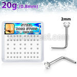 nlzr2xc 316l steel nose studs prong set round clear cz
