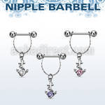 npdl23 banana pezon acero quirurgico bolas 5mm conectadas ancla redonda zirconia al por mayor