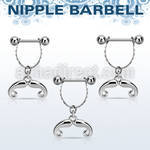 npdl39 barbell pezon acero quirurgico bolas 5mm conectadas traves colgante bigote frances al por mayor
