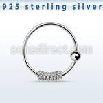 nr21 aro nariz plata esterlina alambre espiral bola fija 2mm 10mm distribuidor mayorista