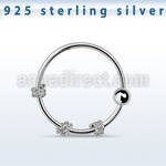 nr27 aro nariz plata esterlina alambre espiral triple bola fija 2mm 10mm distribuidor